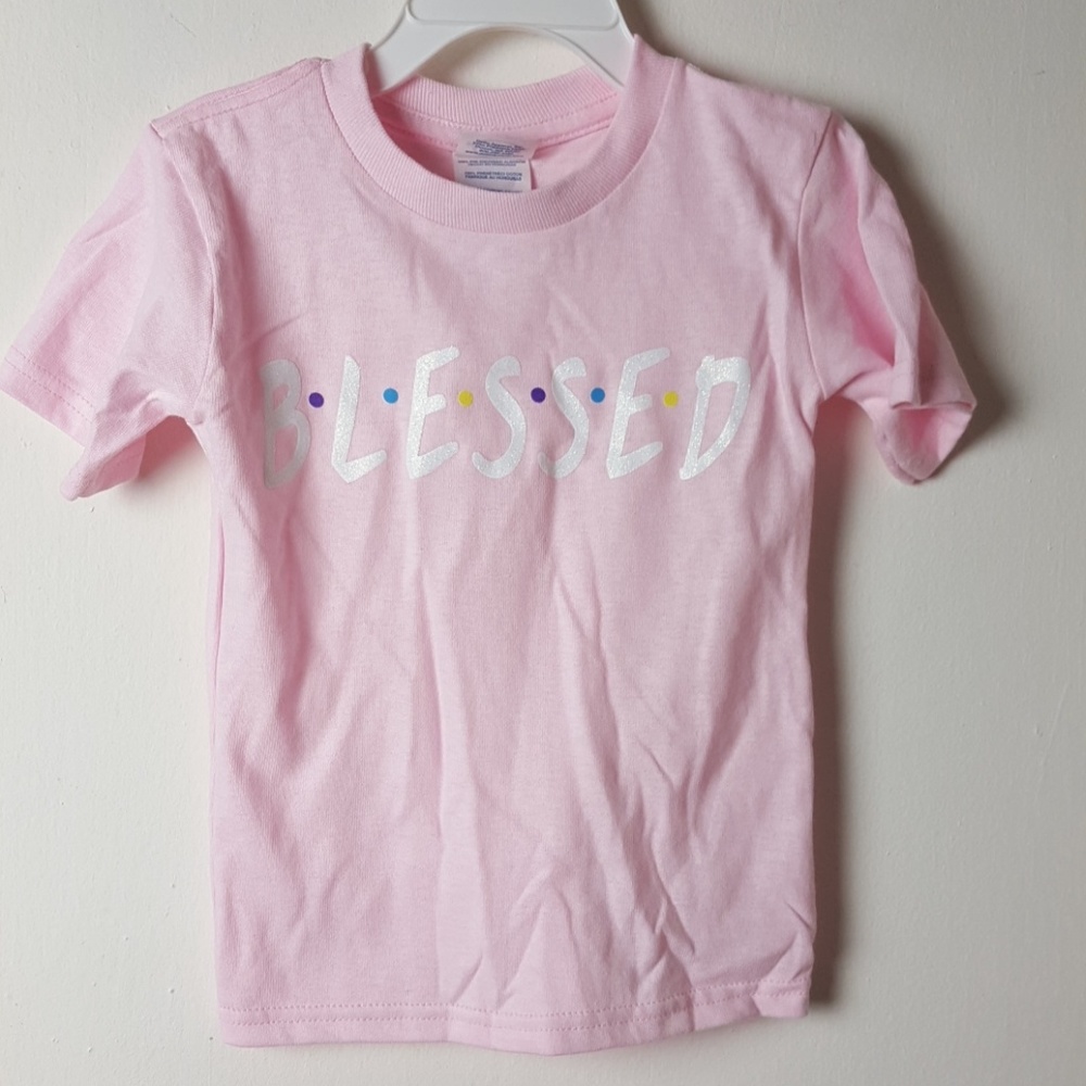 🎈3 FOR $15-New Pink Blessed Short Sleeves Shirt
